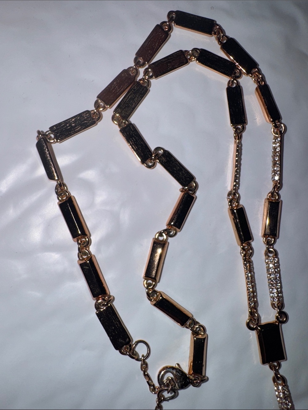 Gold-Tone Necklace with Black Enamel Accents - Elegant Women's Pendant - Picture 5 of 7